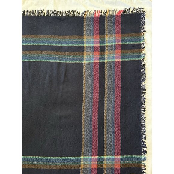 Vintage Burberry Extra Large Wool Scarf Shawl Made In Ireland 53 In - Picture 7 of 12